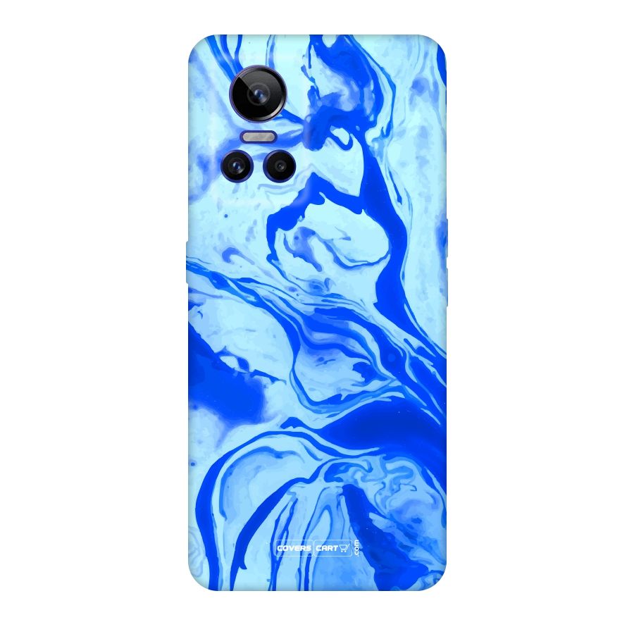 Blaze Blue Marble Texture Original Polycarbonate Back Case for Realme GT Neo 3