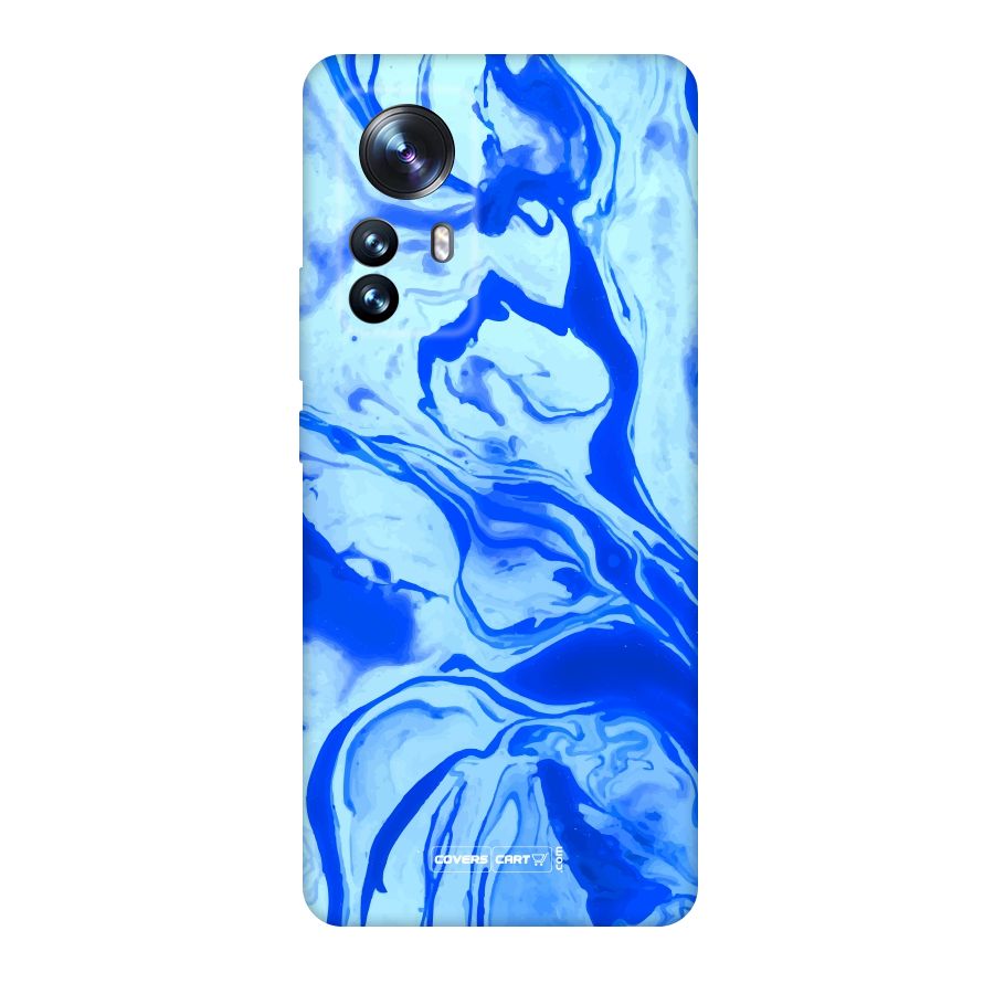 Blaze Blue Marble Texture Original Polycarbonate Back Case for Xiaomi 12 Pro