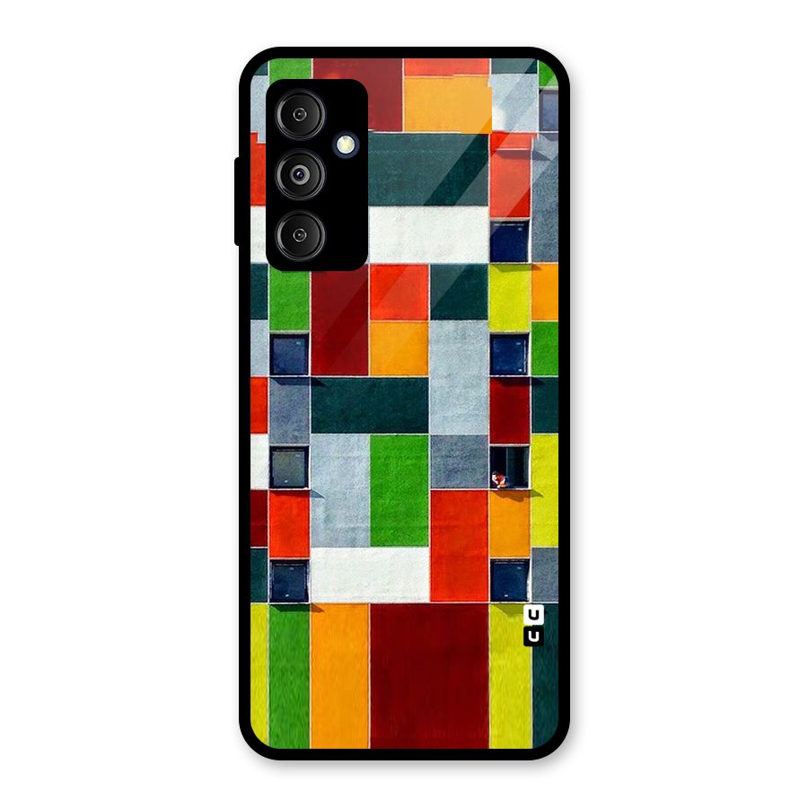 Block Color Design Glass Back Case for Galaxy M14 5G