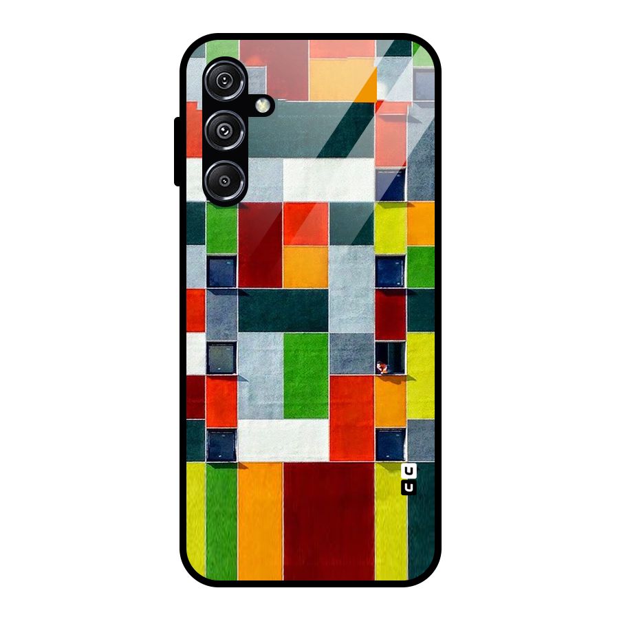 Block Color Design Glass Back Case for Galaxy M34 5G