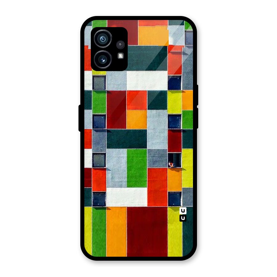 Block Color Design Glass Back Case for Nothing Phone 1