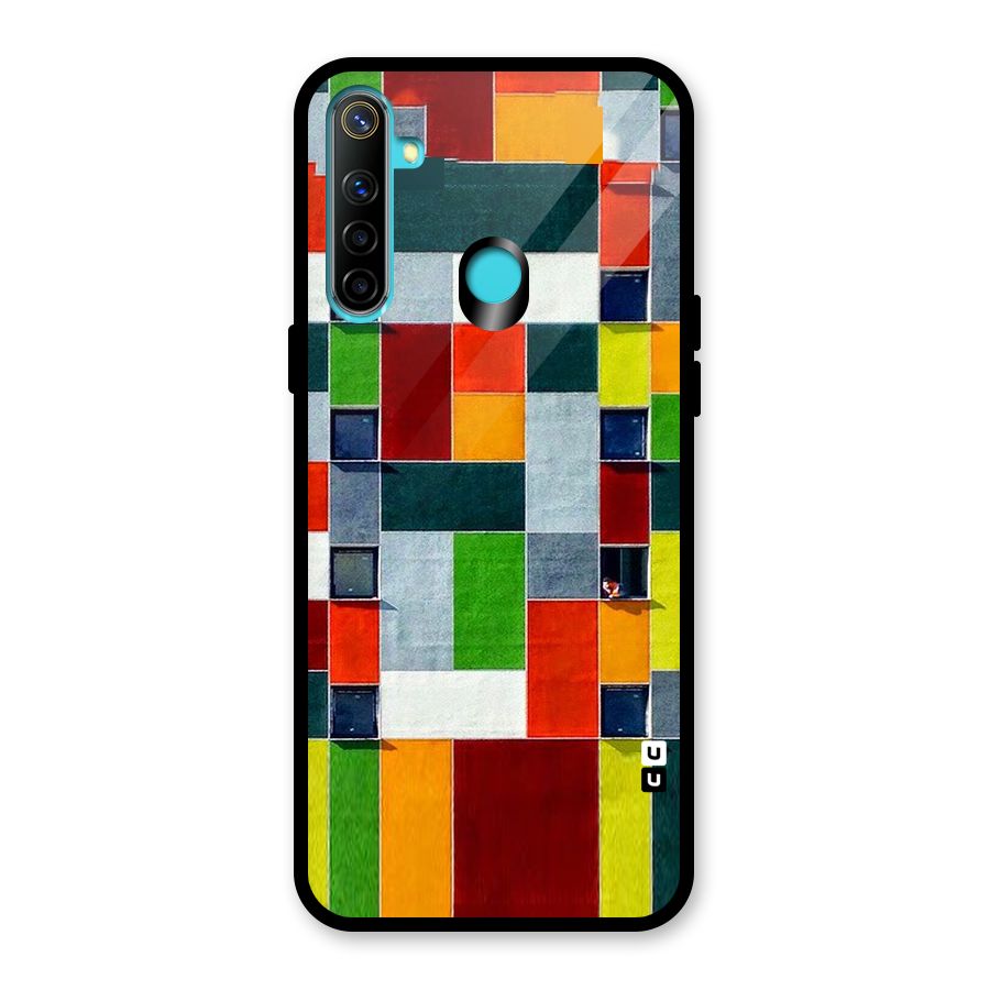 Block Color Design Glass Back Case for Realme 5