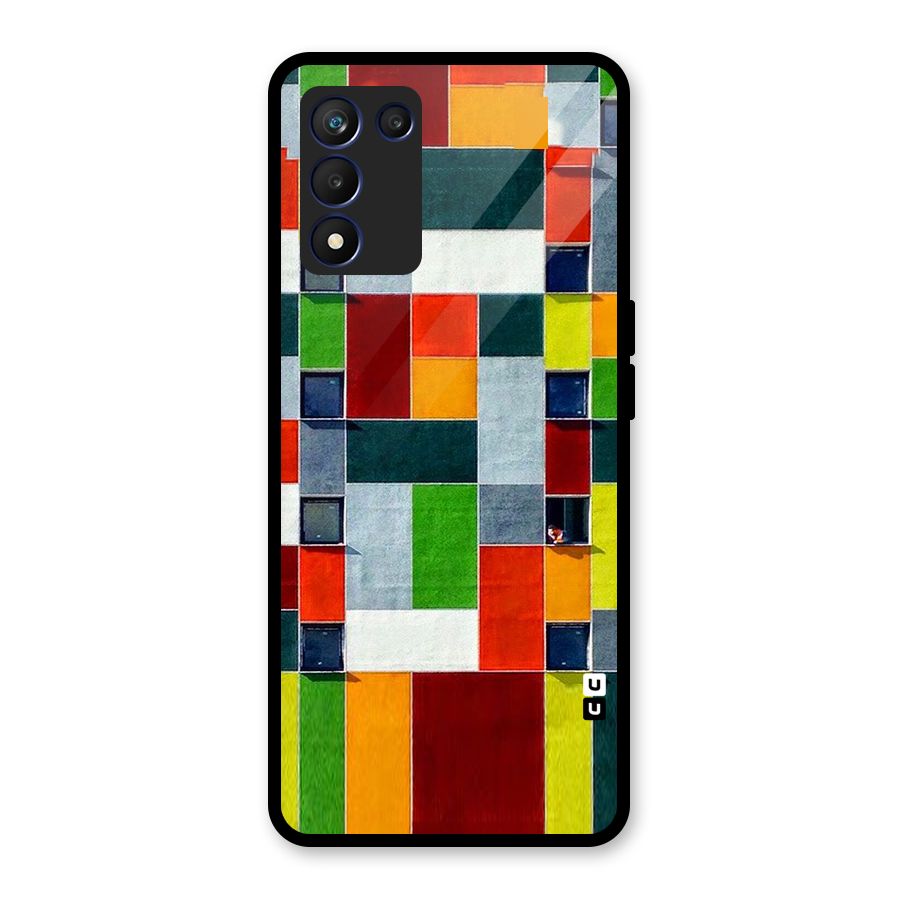 Block Color Design Glass Back Case for Realme 9 5G Speed