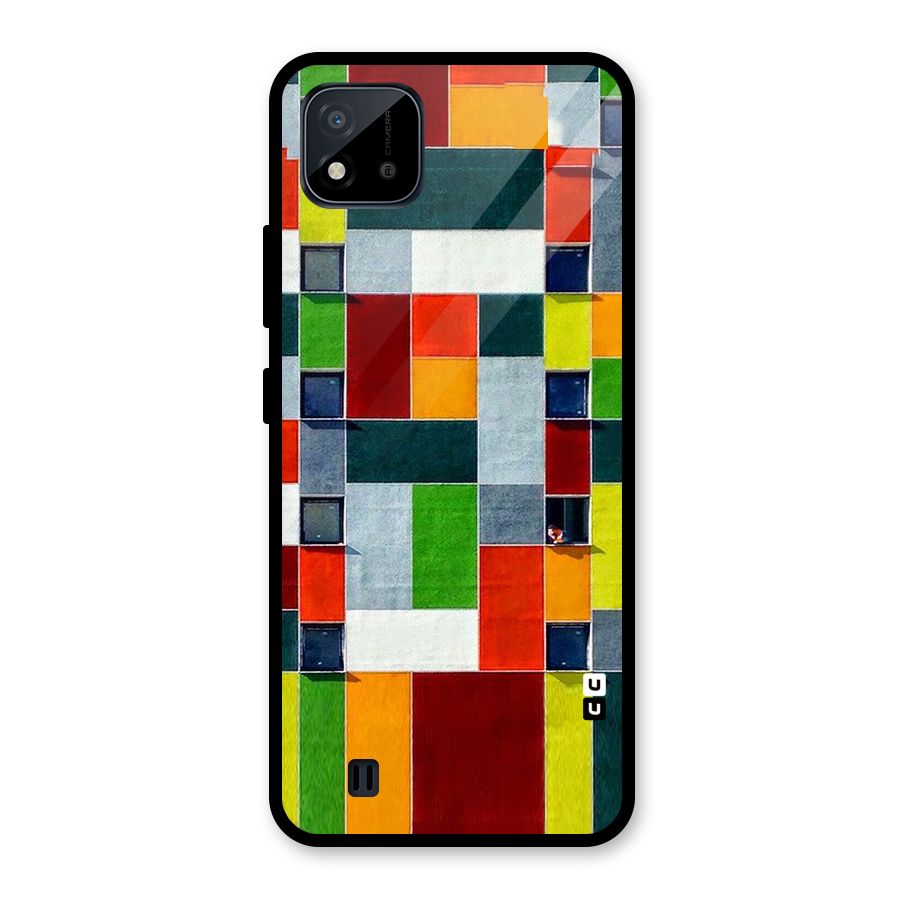 Block Color Design Glass Back Case for Realme C11 2021