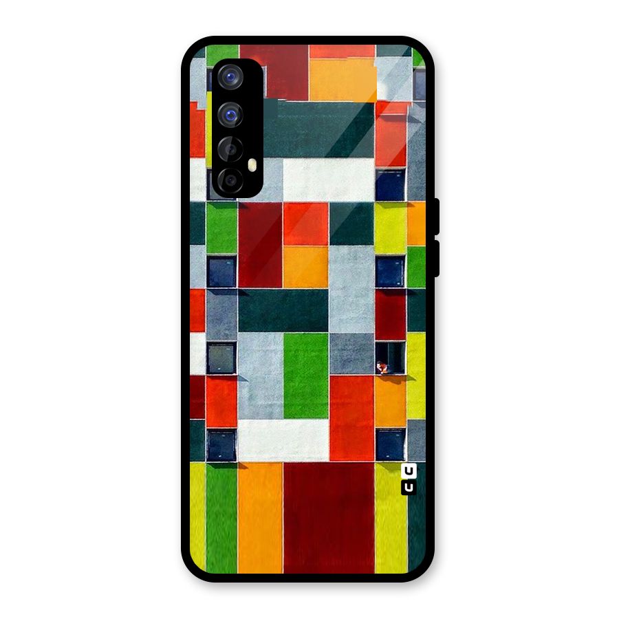 Block Color Design Glass Back Case for Realme Narzo 20 Pro