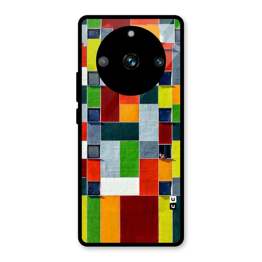 Block Color Design Glass Back Case for Realme Narzo 60 Pro