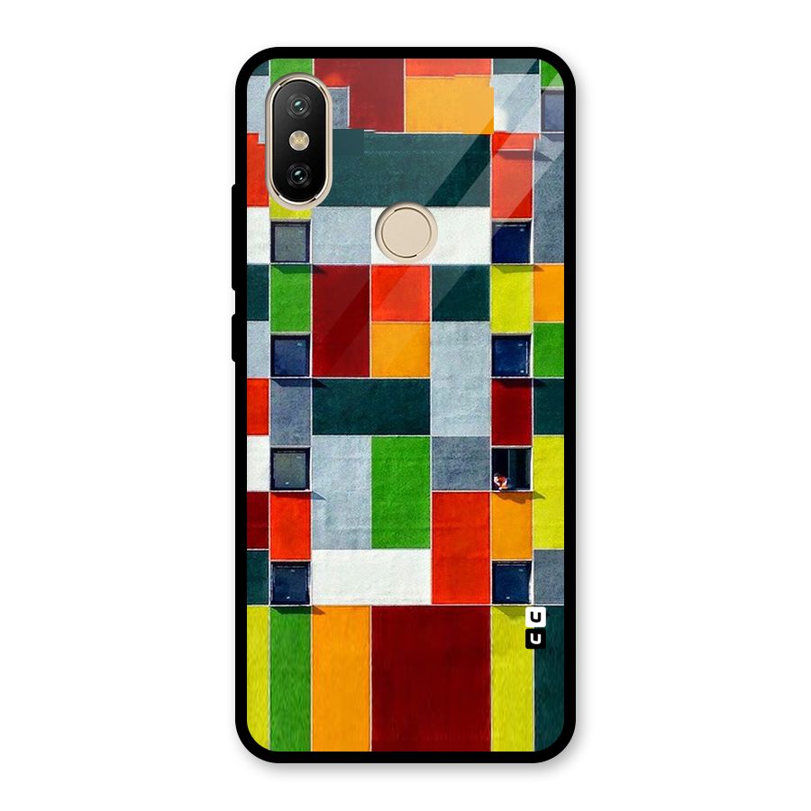 Block Color Design Glass Back Case for Redmi A2