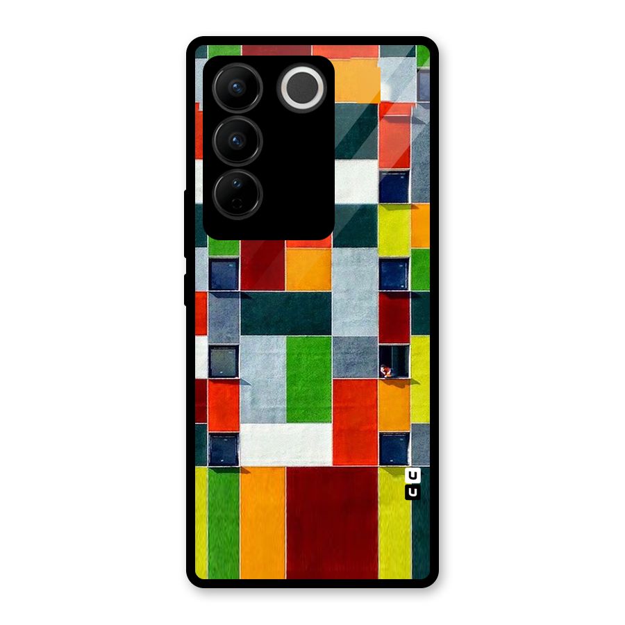 Block Color Design Glass Back Case for Vivo V27