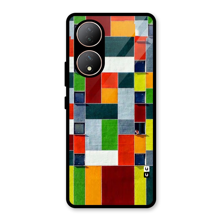 Block Color Design Glass Back Case for Vivo Y100A