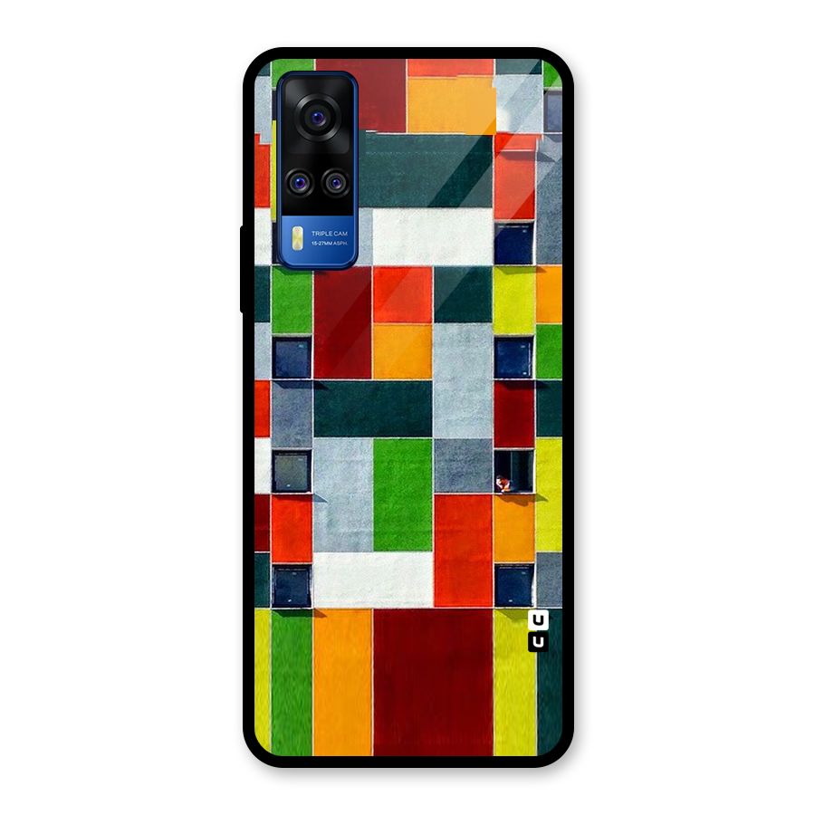 Block Color Design Glass Back Case for Vivo Y31