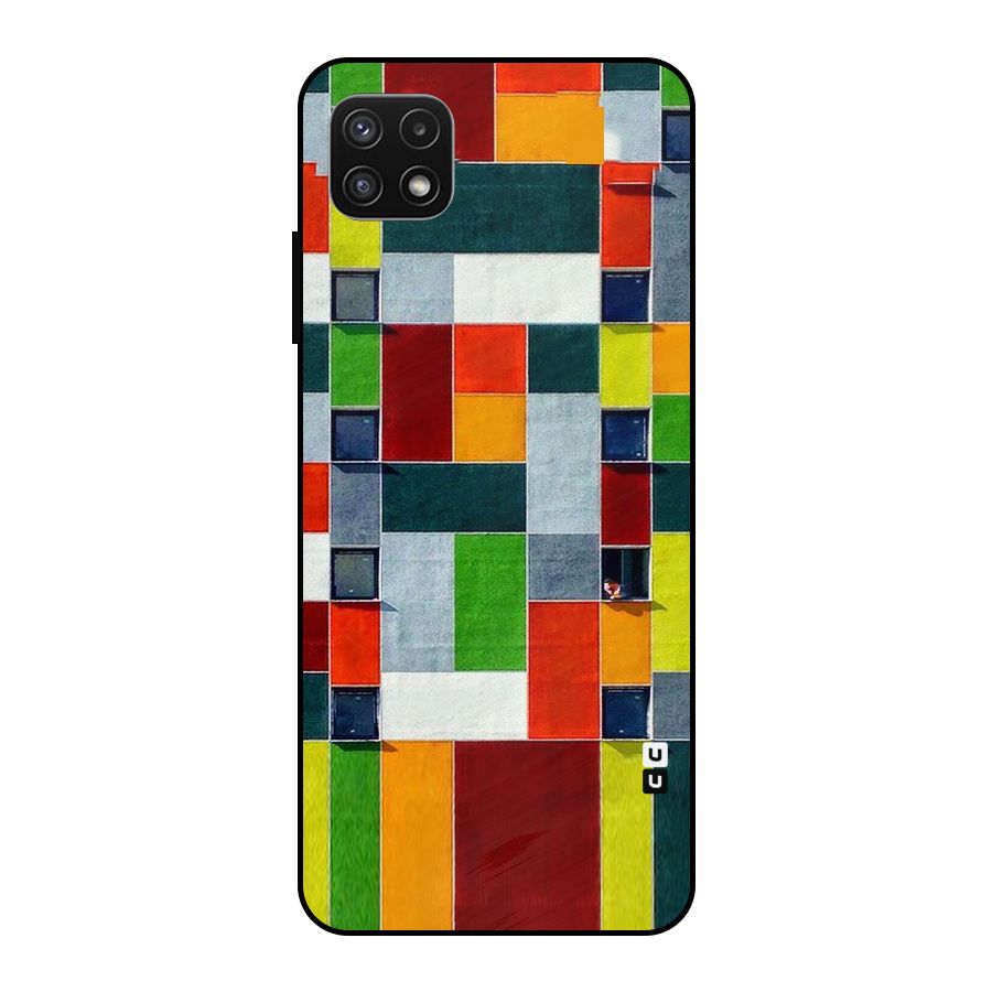 Block Color Design Metal Back Case for Galaxy A22 5G