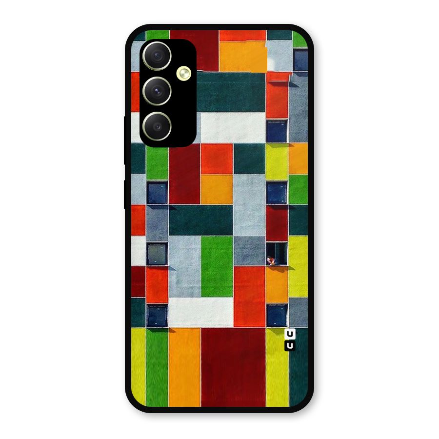 Block Color Design Metal Back Case for Galaxy A34
