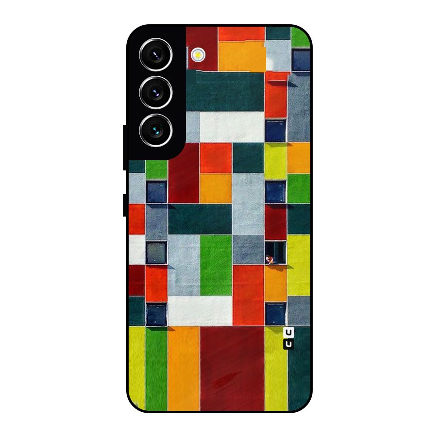 Block Color Design Metal Back Case for Galaxy S22 5G