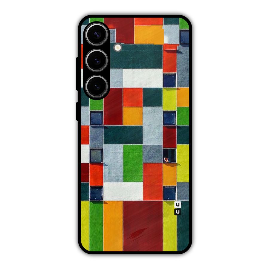Block Color Design Metal Back Case for Galaxy S24 Plus