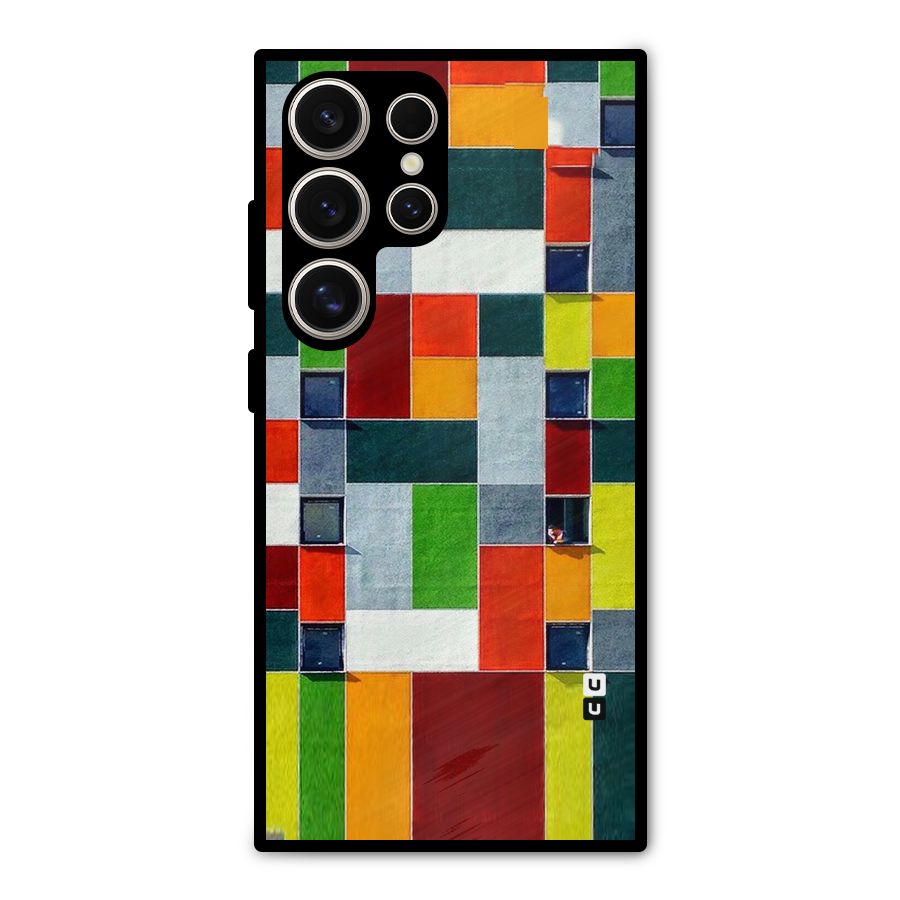 Block Color Design Metal Back Case for Galaxy S24 Ultra