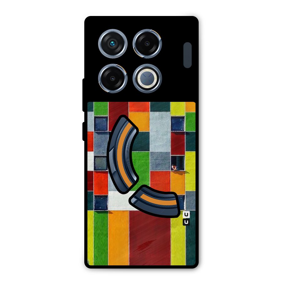 Block Color Design Metal Back Case for Infinix GT 20 Pro