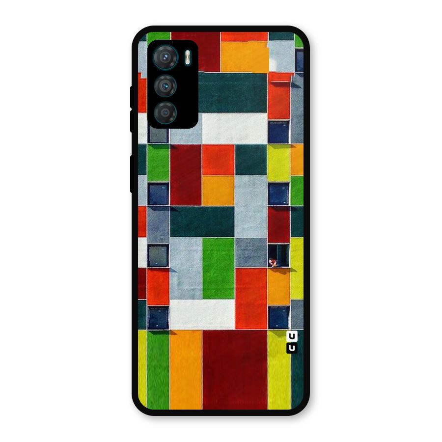 Block Color Design Metal Back Case for Moto G42