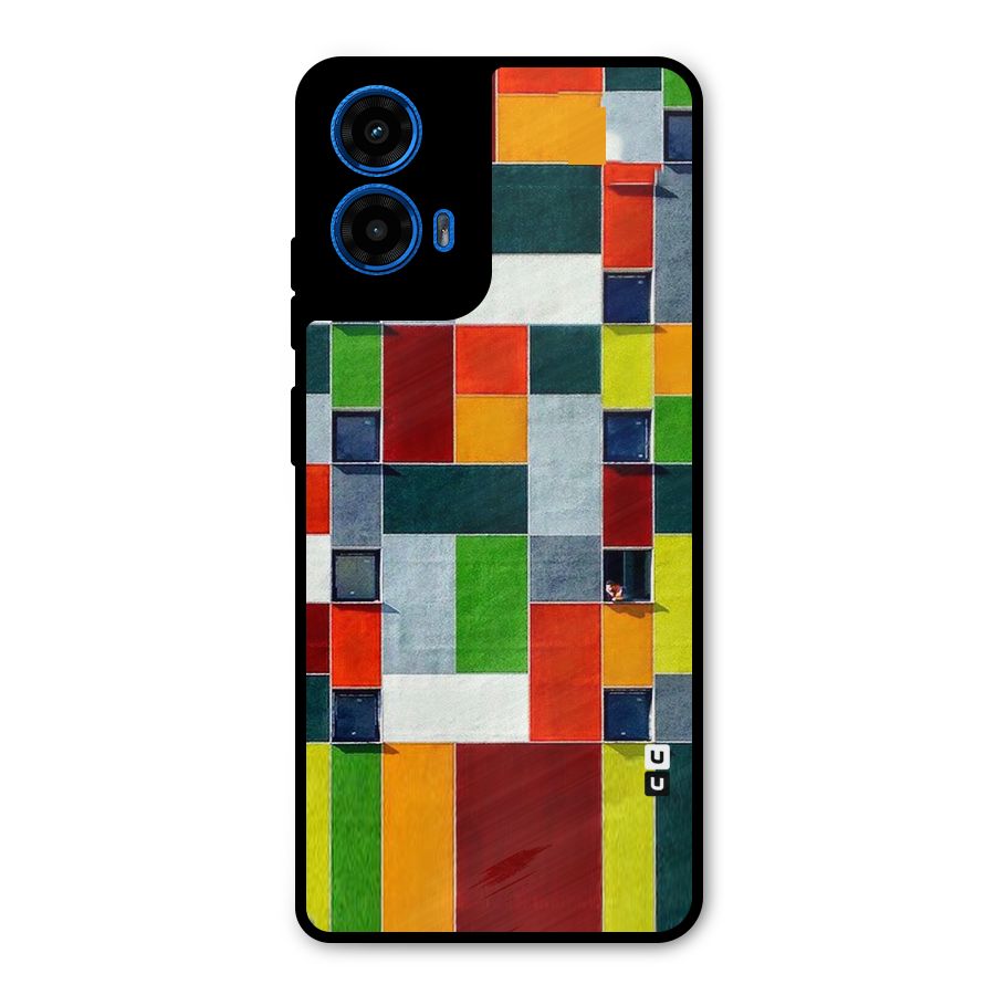 Block Color Design Metal Back Case for Moto G45
