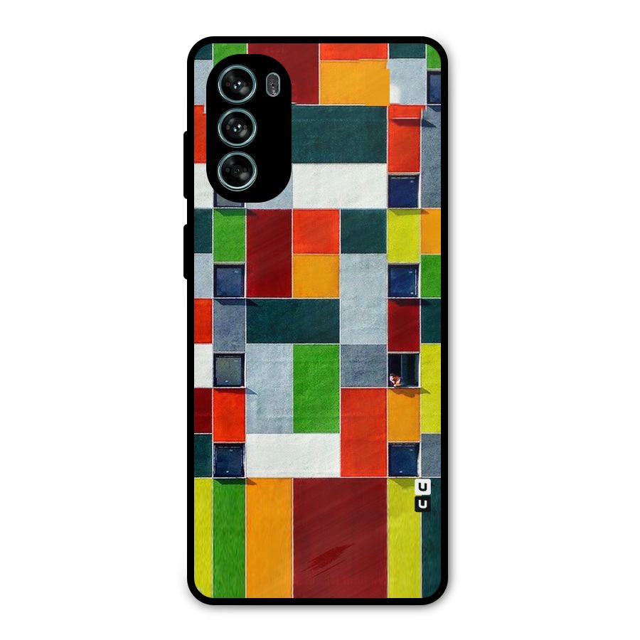 Block Color Design Metal Back Case for Moto G62