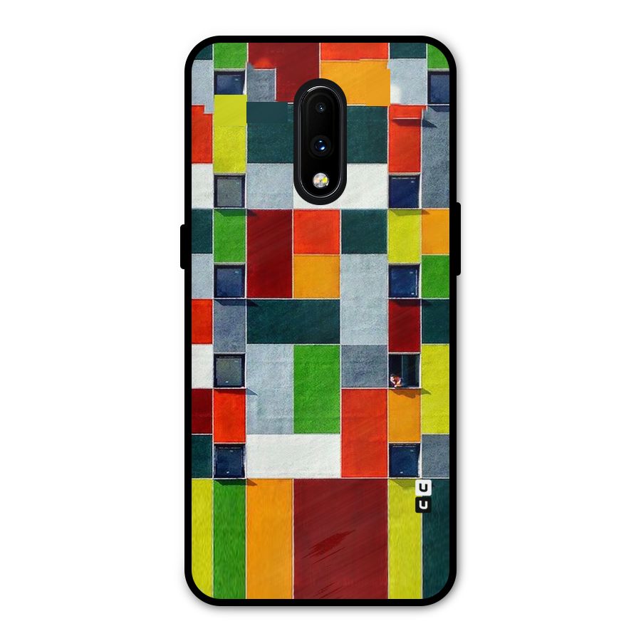 Block Color Design Metal Back Case for OnePlus 7