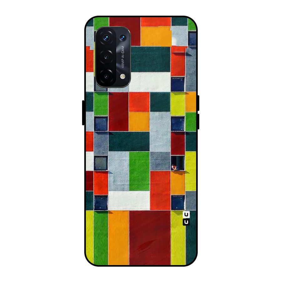 Block Color Design Metal Back Case for Oppo A74 5G