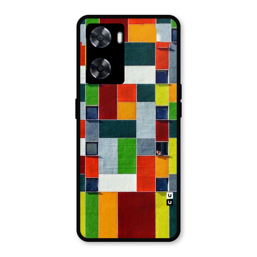 Block Color Design Metal Back Case for Oppo A77s