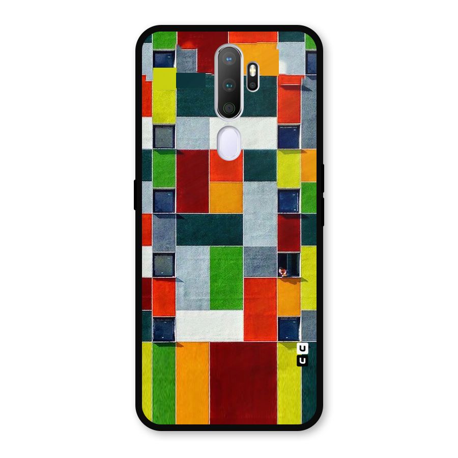 Block Color Design Metal Back Case for Oppo A9 (2020)