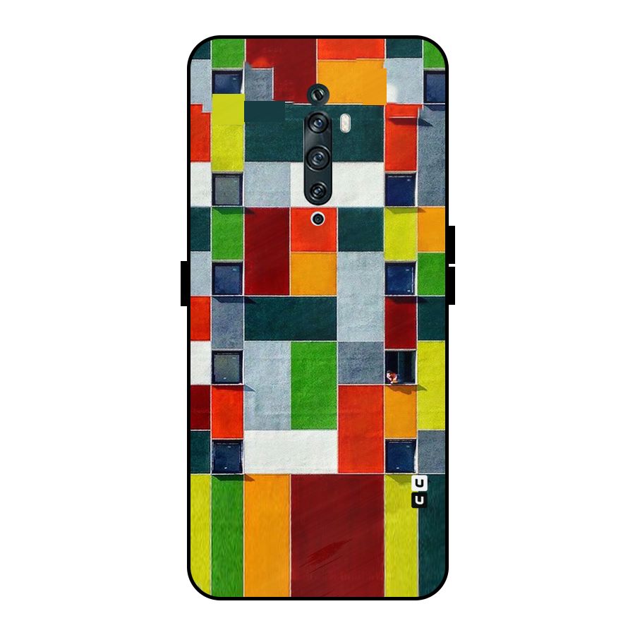 Block Color Design Metal Back Case for Oppo Reno2 Z
