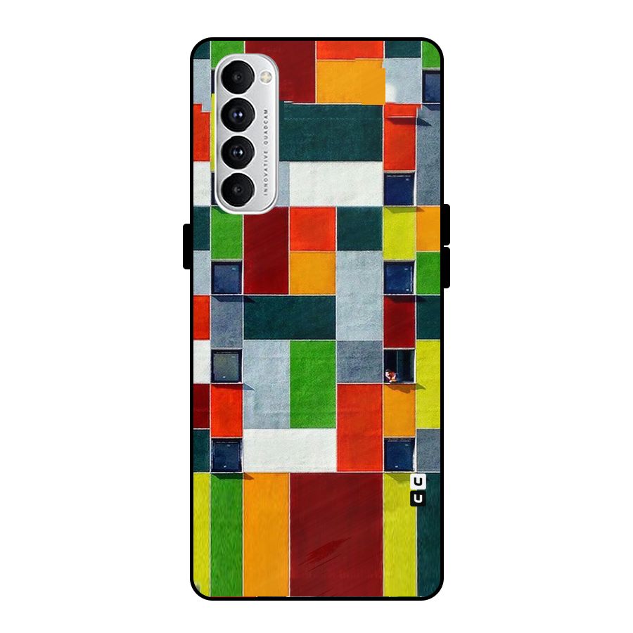 Block Color Design Metal Back Case for Oppo Reno4 Pro