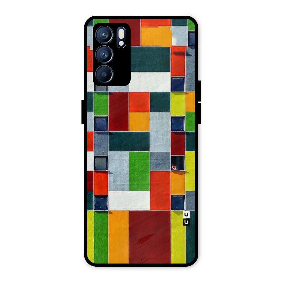 Block Color Design Metal Back Case for Oppo Reno6 5G