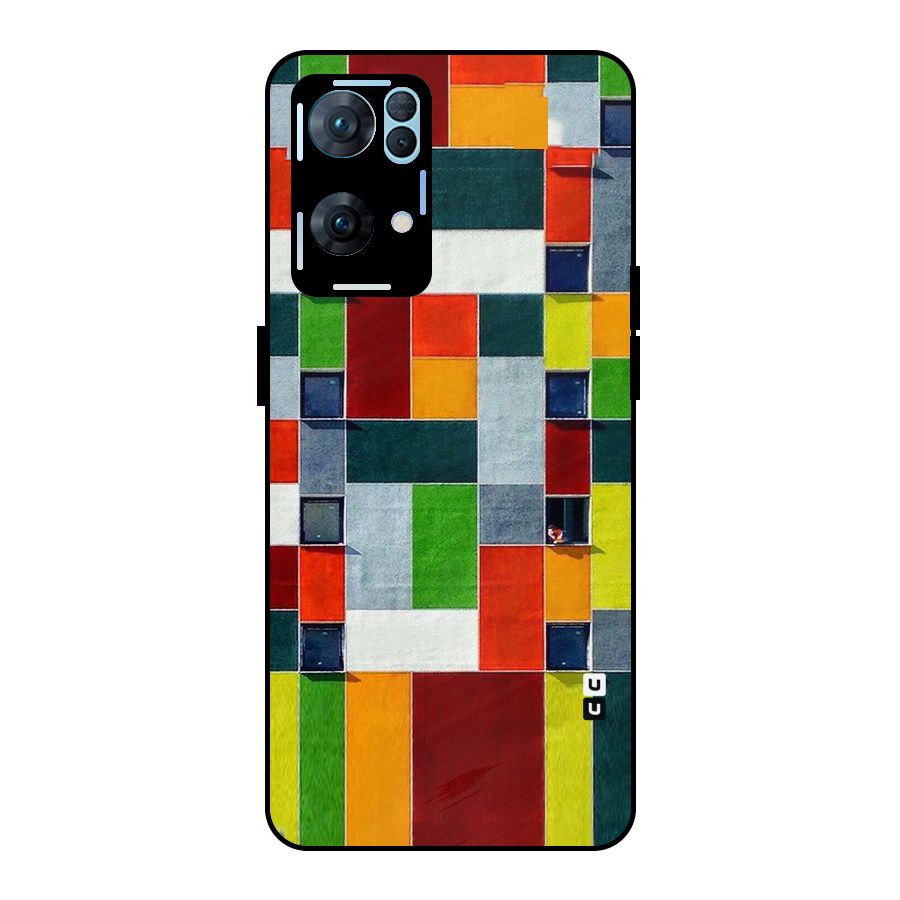 Block Color Design Metal Back Case for Oppo Reno7 Pro 5G