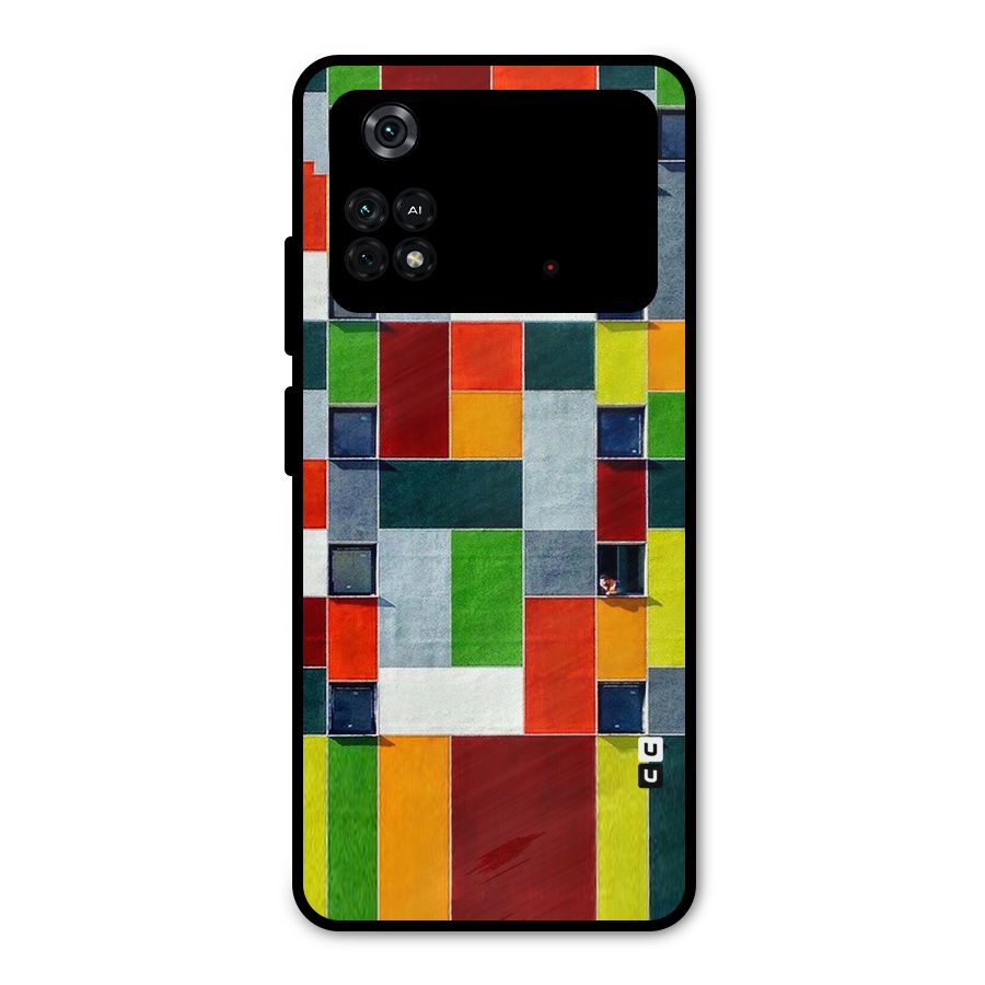 Block Color Design Metal Back Case for Poco M4 Pro 4G