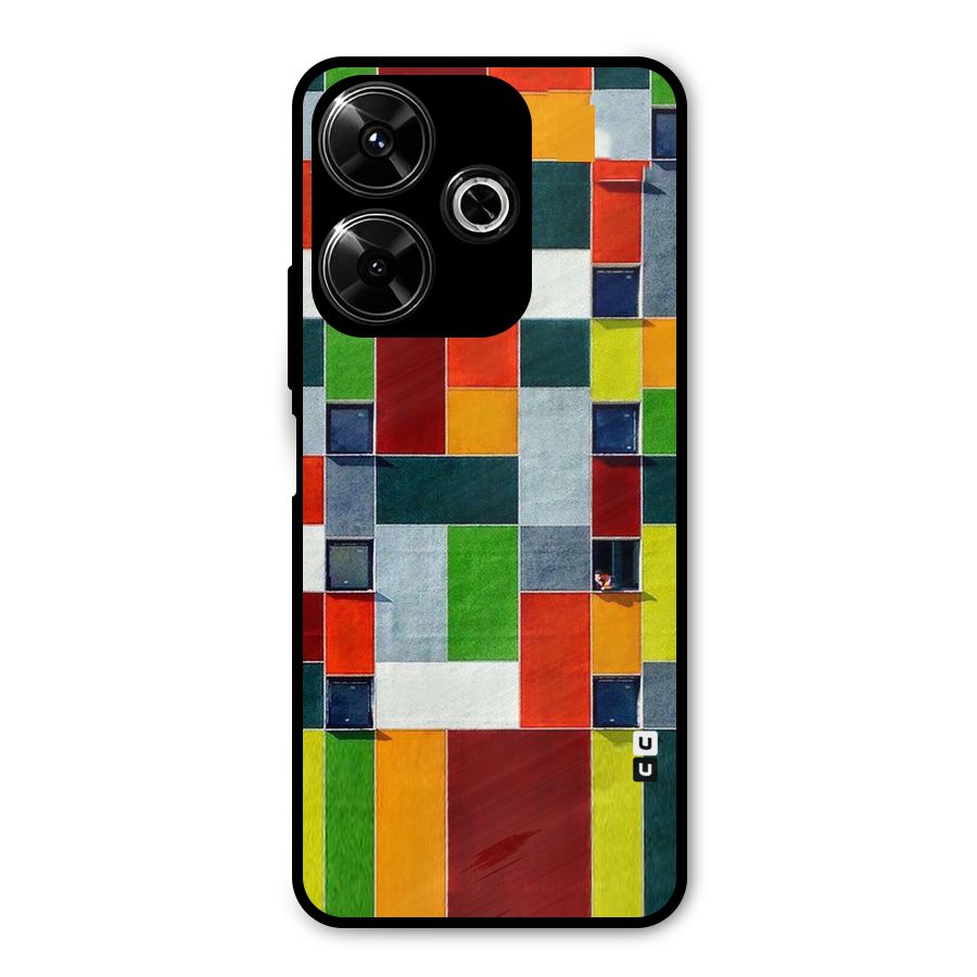 Block Color Design Metal Back Case for Poco M6 Plus