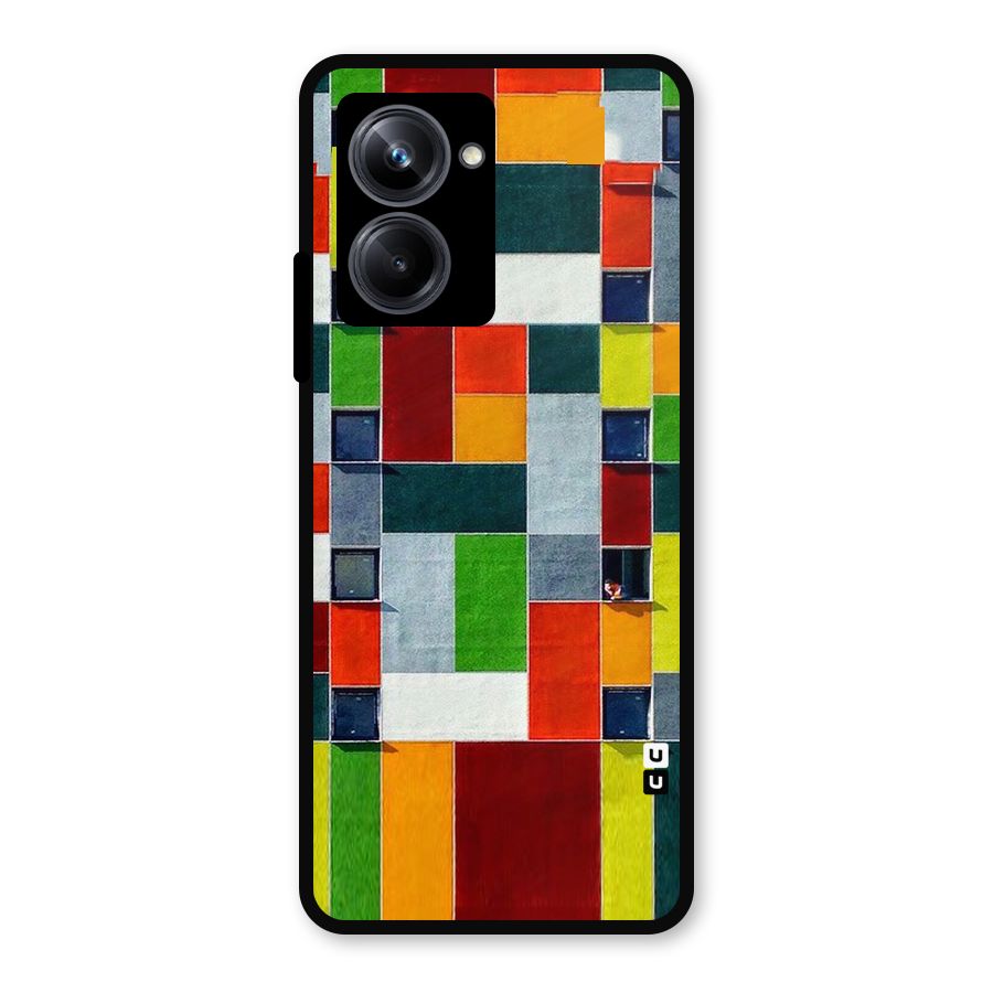 Block Color Design Metal Back Case for Realme 10 Pro
