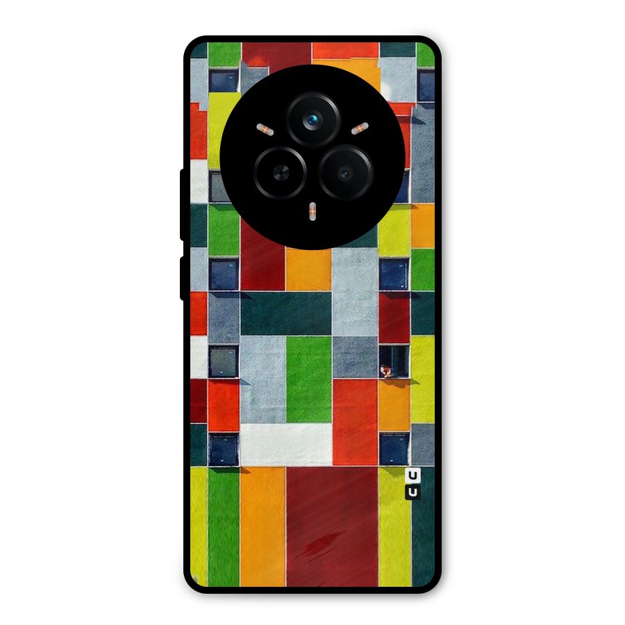 Block Color Design Metal Back Case for Realme 14 Pro