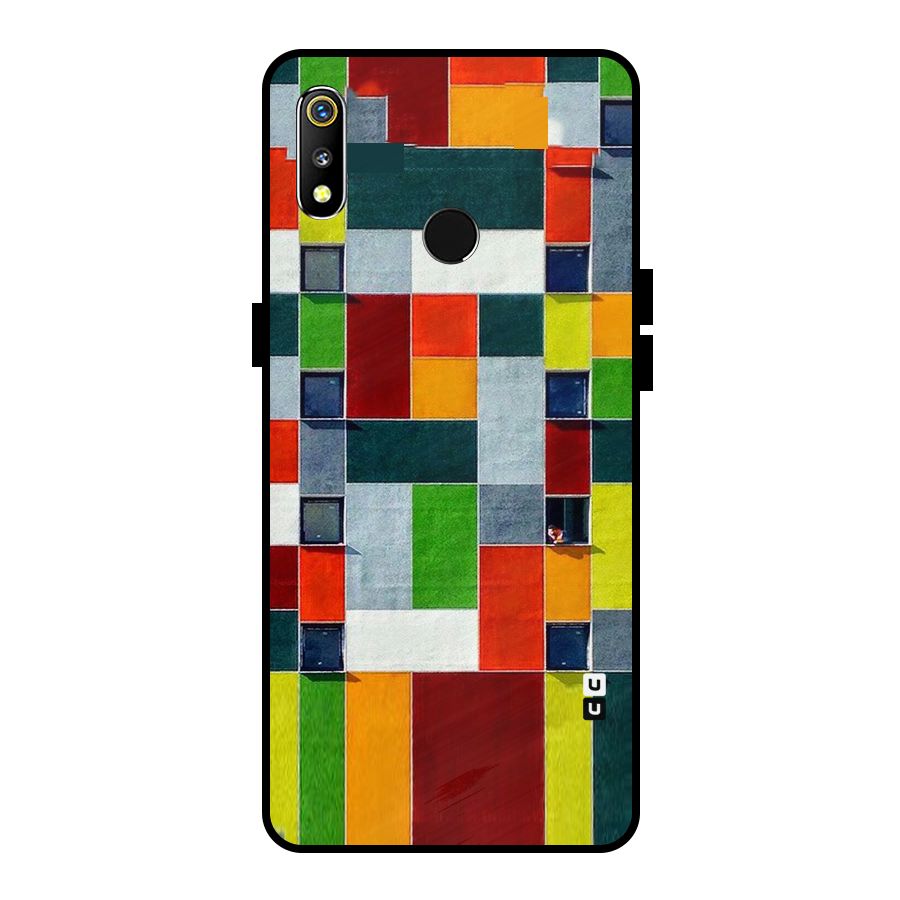 Block Color Design Metal Back Case for Realme 3i