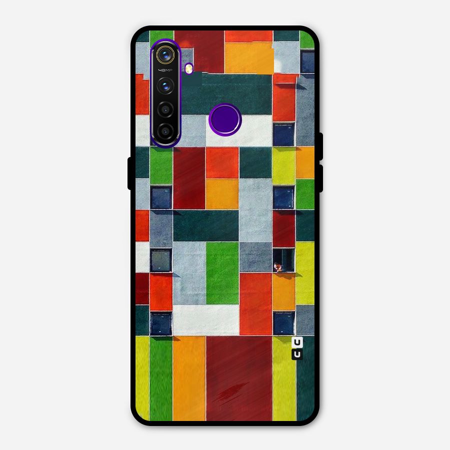 Block Color Design Metal Back Case for Realme 5 Pro