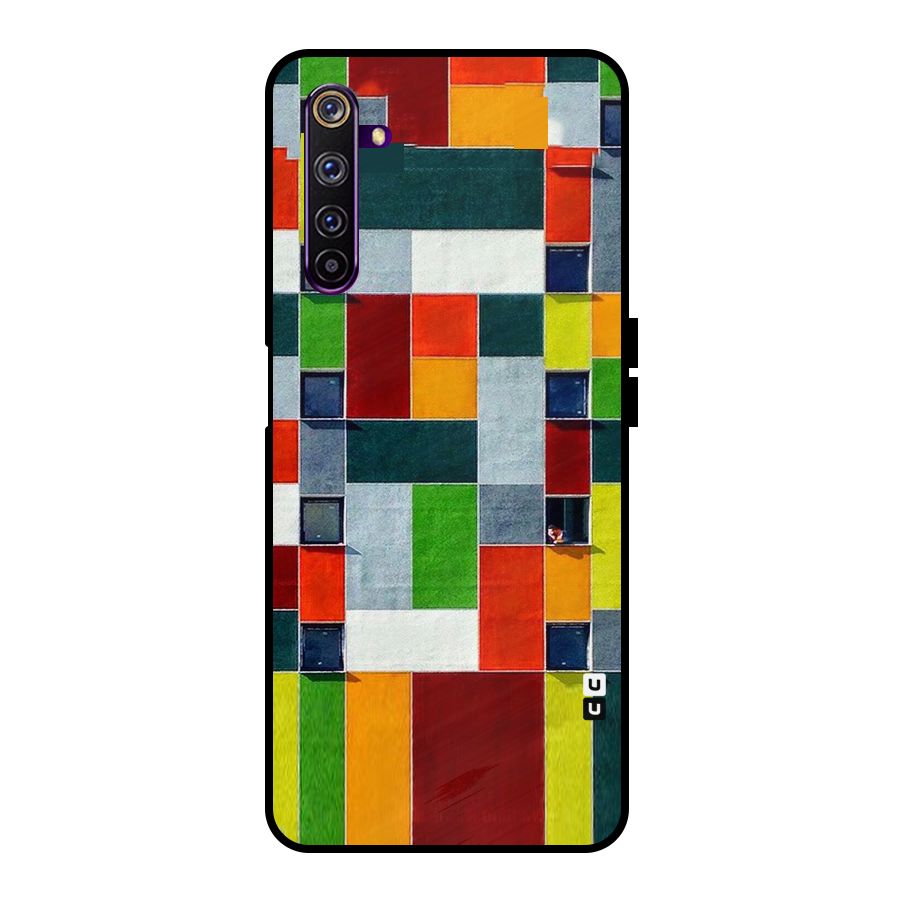 Block Color Design Metal Back Case for Realme 6 Pro