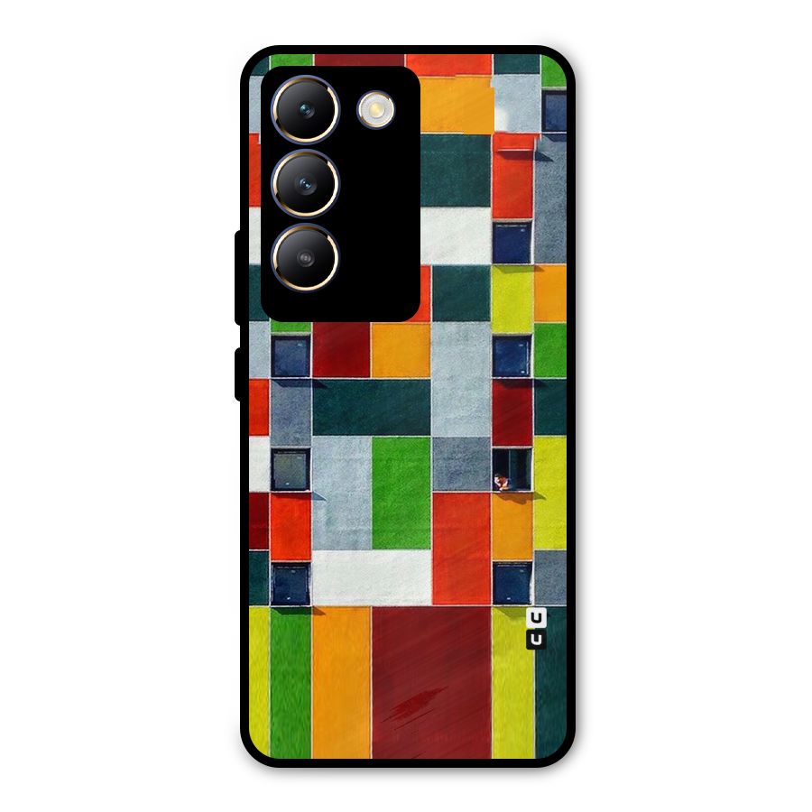 Block Color Design Metal Back Case for Vivo T3 5G