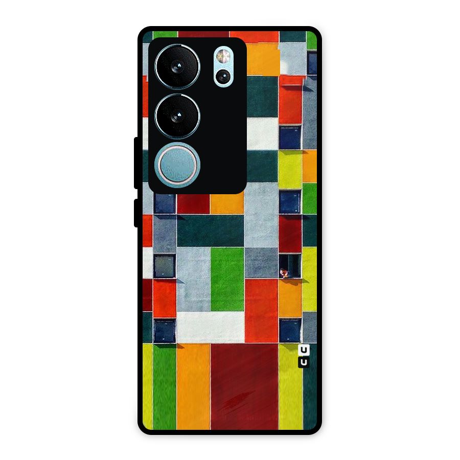Block Color Design Metal Back Case for Vivo V29 Pro