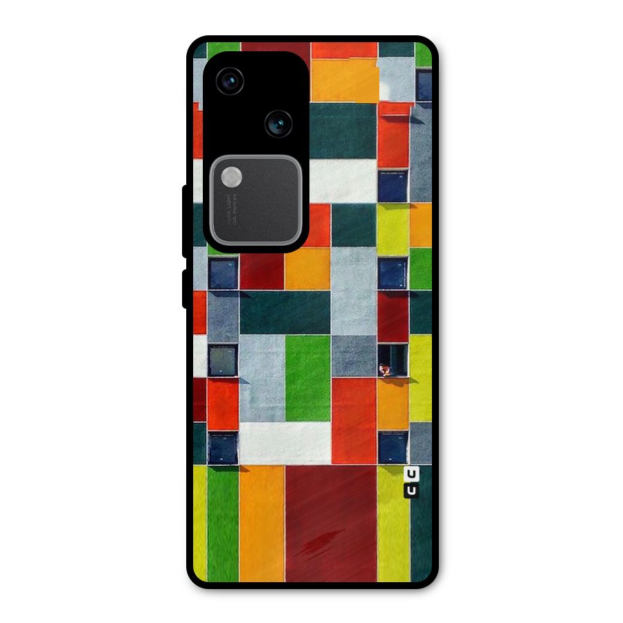 Block Color Design Metal Back Case for Vivo V30 Pro