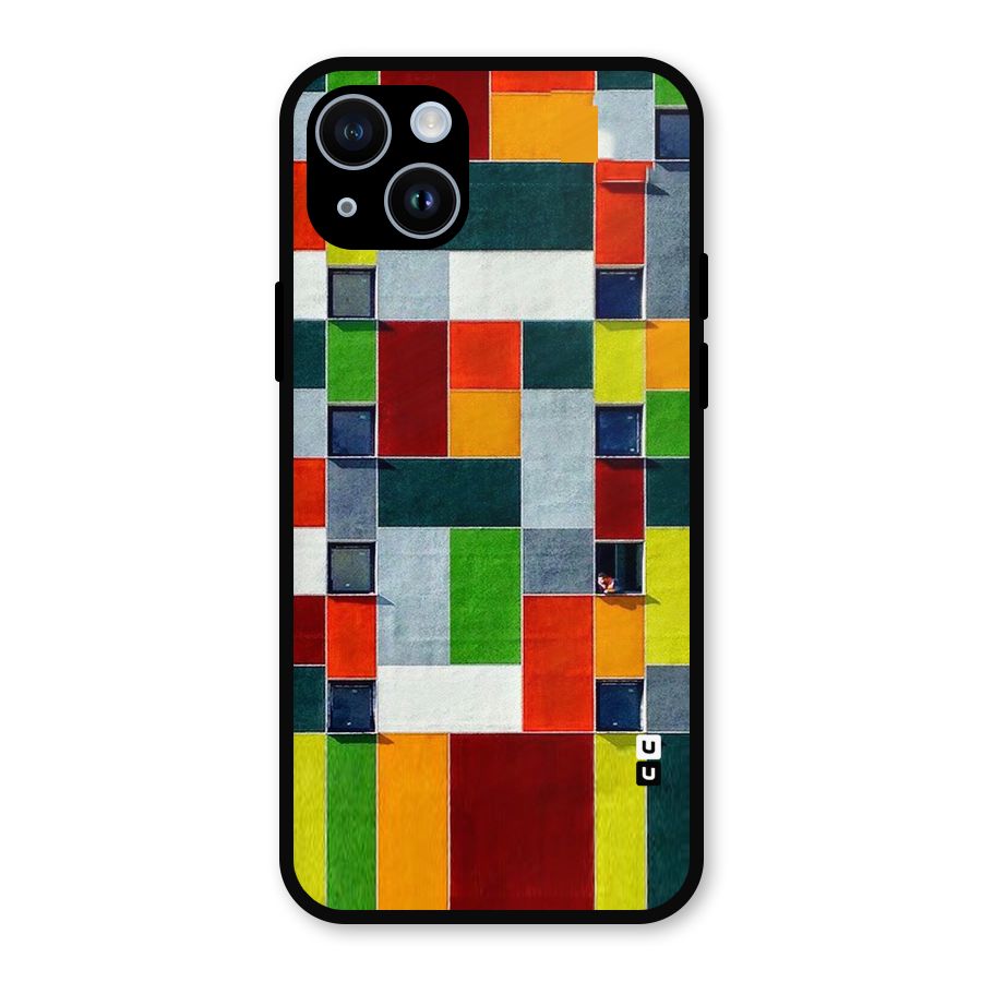 Block Color Design Metal Back Case for iPhone 14