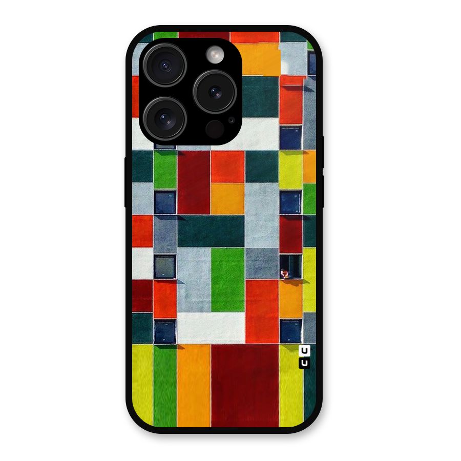Block Color Design Metal Back Case for iPhone 15 Pro