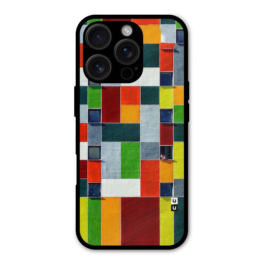 Block Color Design Metal Back Case for iPhone 16 Pro