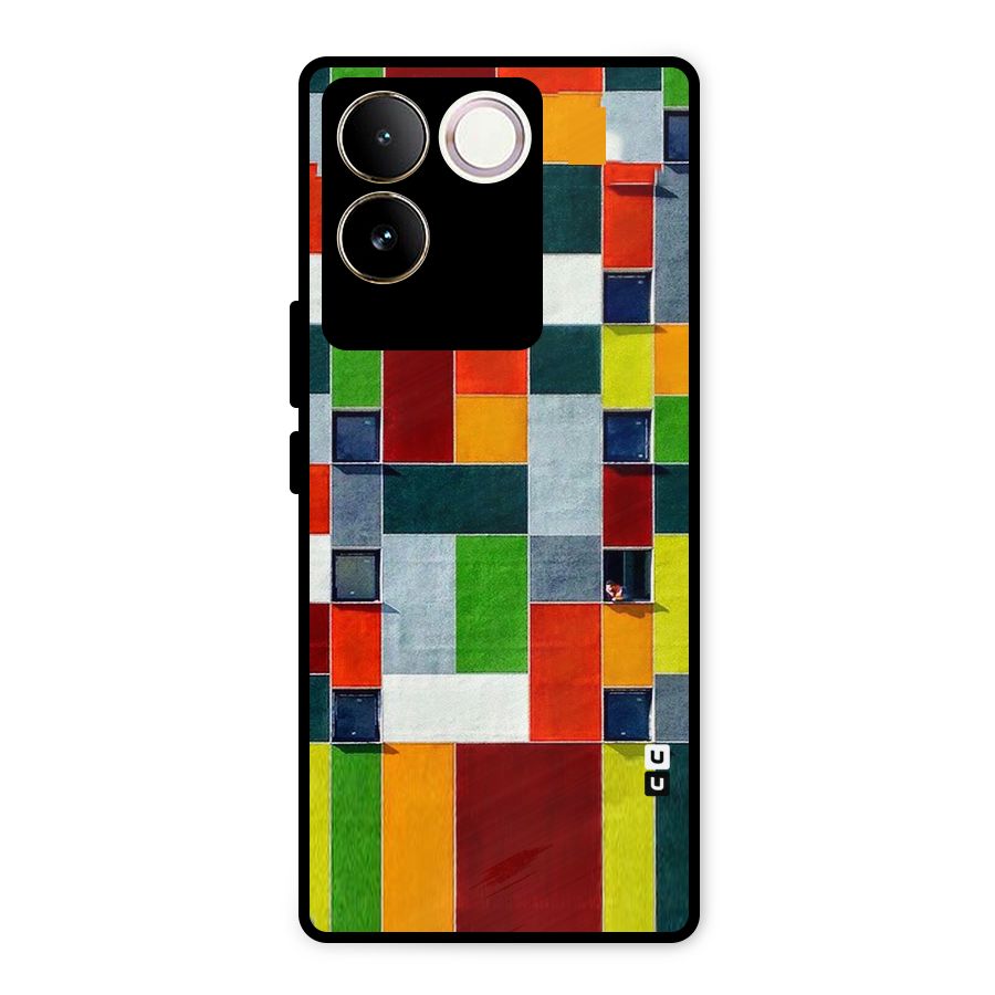 Block Color Design Metal Back Case for iQOO Z7 Pro