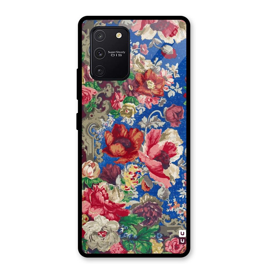 Block Printed Flowers Glass Back Case for Galaxy S10 Lite