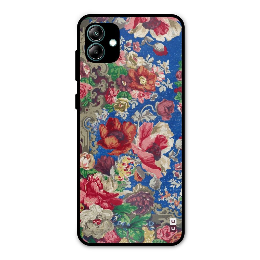 Block Printed Flowers Metal Back Case for Galaxy A04
