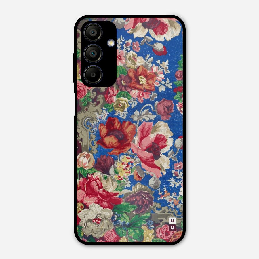 Block Printed Flowers Metal Back Case for Galaxy A15 5G