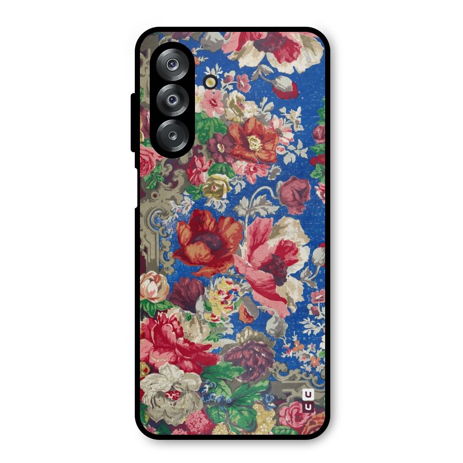 Block Printed Flowers Metal Back Case for Galaxy A26
