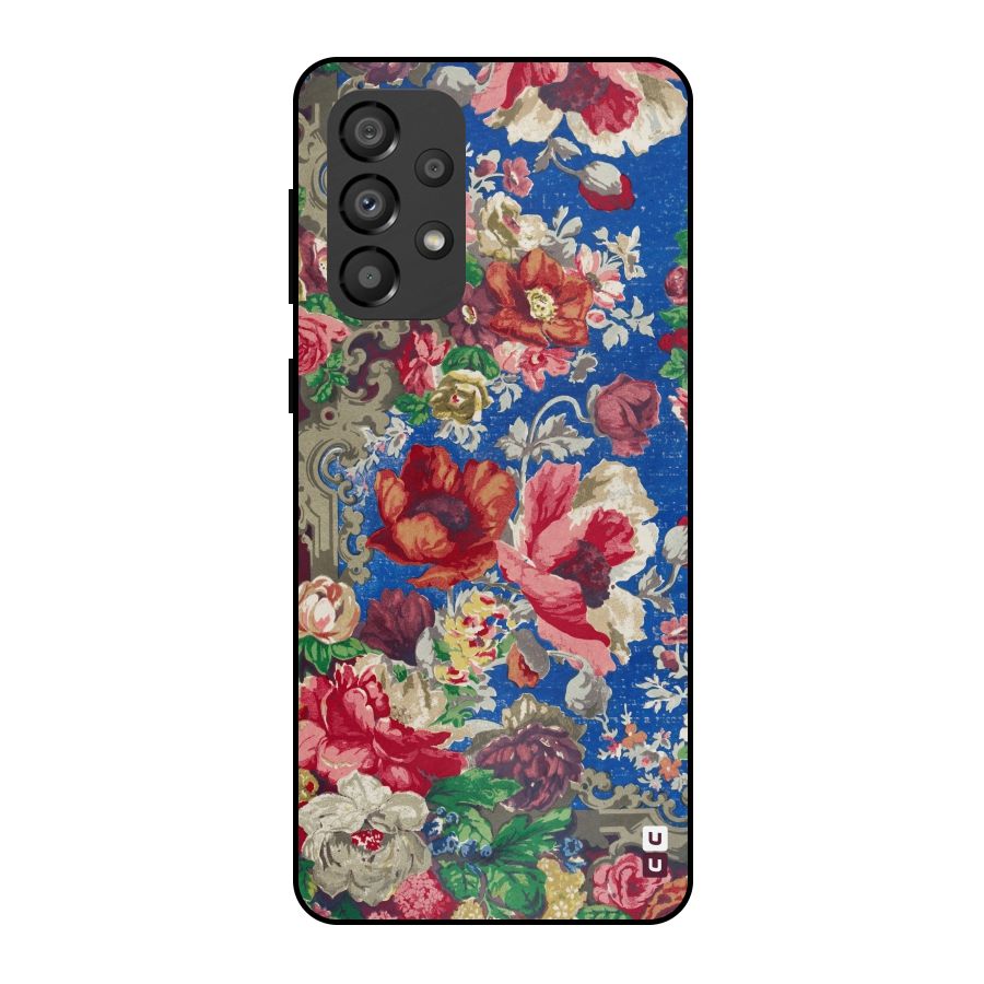 Block Printed Flowers Metal Back Case for Galaxy A33 5G